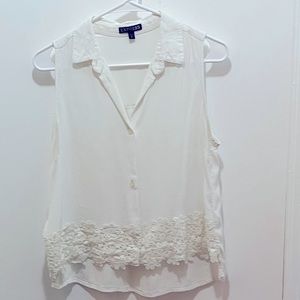 Express short sleeve embroidered blouse